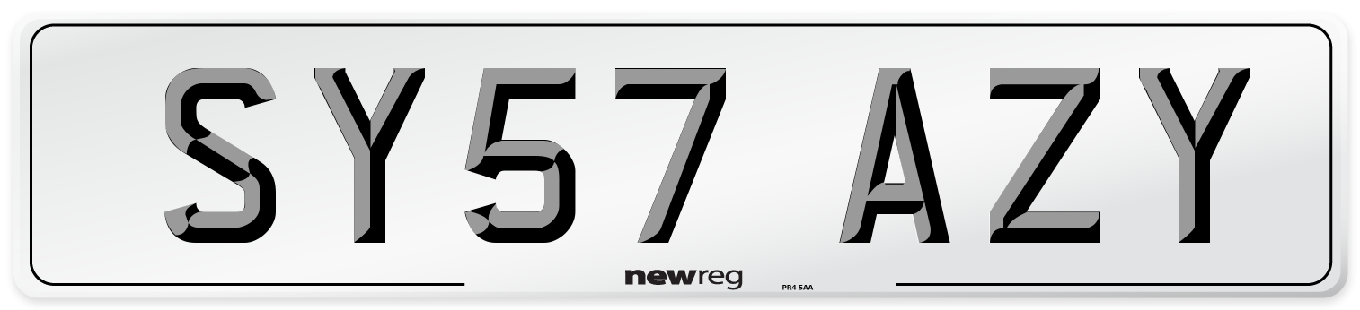 SY57 AZY Number Plate from New Reg